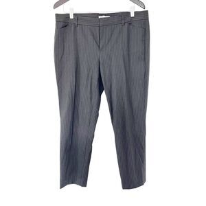 GAP Charcoal Pinstripe Slim Crop Stretch Flat Front Dress Pants